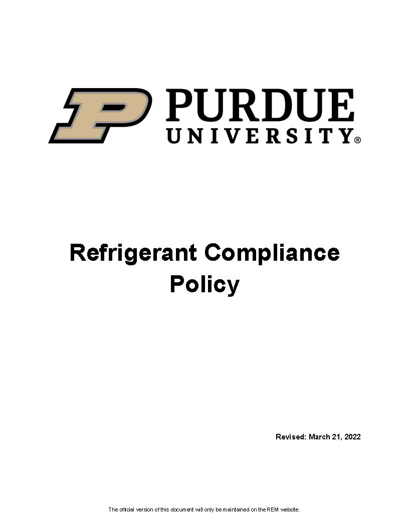 refrigerant compliance policy 
